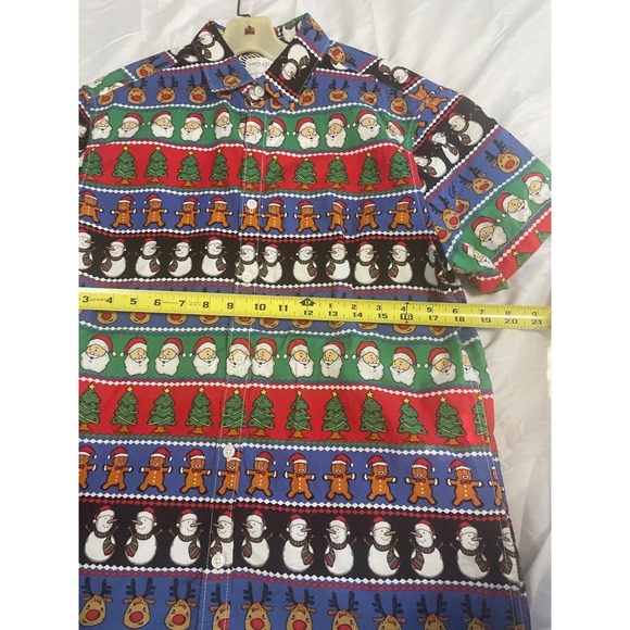 Denim & Flower Ricky Singh Men's Ugly Christmas Shirt Santa Snowman Rudolph  Med - Picture 7 of 7